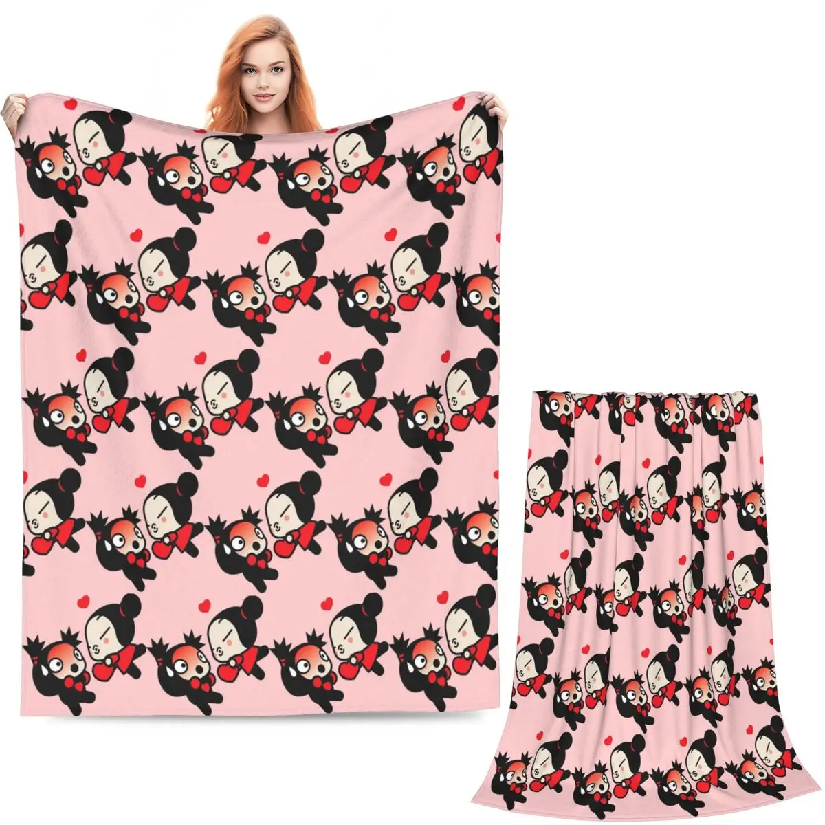 Cartoon Garu Pucca Animation Blankets Soft Warm Flannel Throw Blanket Bedspread for Bed Living room Picnic Travel Home Sofa