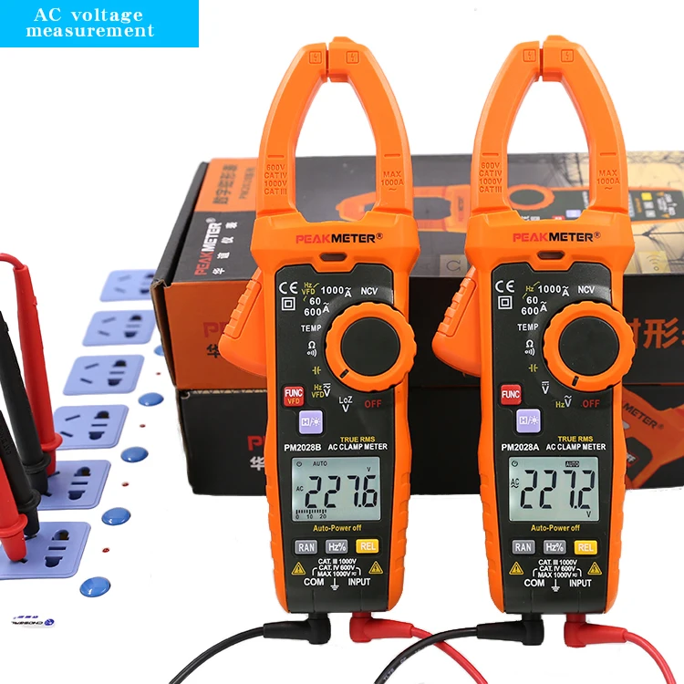 PEAKMETER High Accuracy Digital Clamp Meter Multimeter for Electricians, with 1000A AC Current Measurement, PM2028A/B