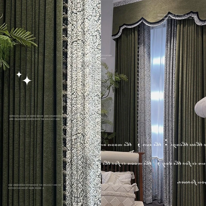 

Light Luxury Modern High-end Private Custom Finished Curtains Bedroom Living Room Soundproof Heat Insulation Bay Window Curtains