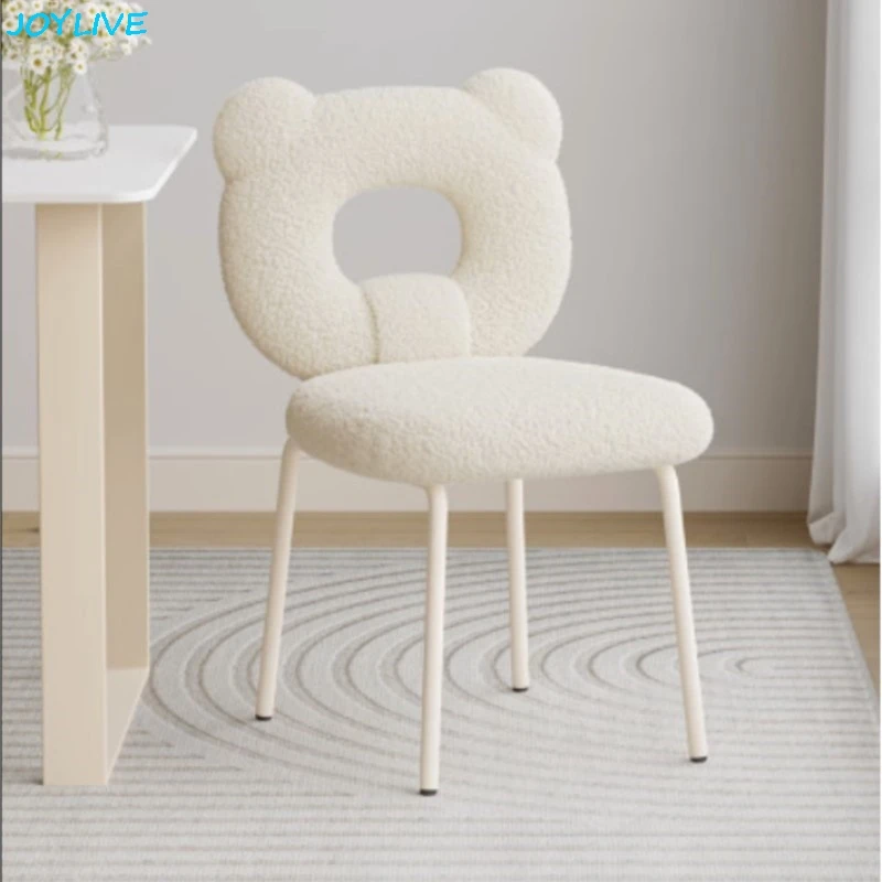 Light Luxury Cream Style Design Backrest Style Is Used For Dining Chairs Simple Modern Dressing Stools Or Home Rest Stools New