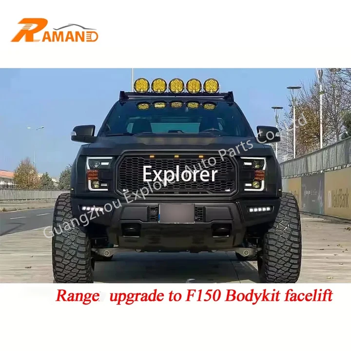 Ranger T6 T7 T8 2012-2020 Modified to F150 Raptor Facelift Kit STEEL FRONT BUMPER for Ford Ranger T6 Raptor Body Kit