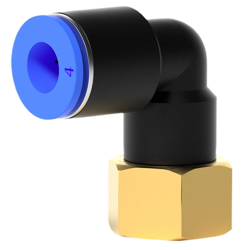 ‌PCF8-02/PLF10-02 Internal Thread Quick Coupler, 90° L-Shaped Elbow Fitting for Pneumatic Tools & Air Compressor Systems