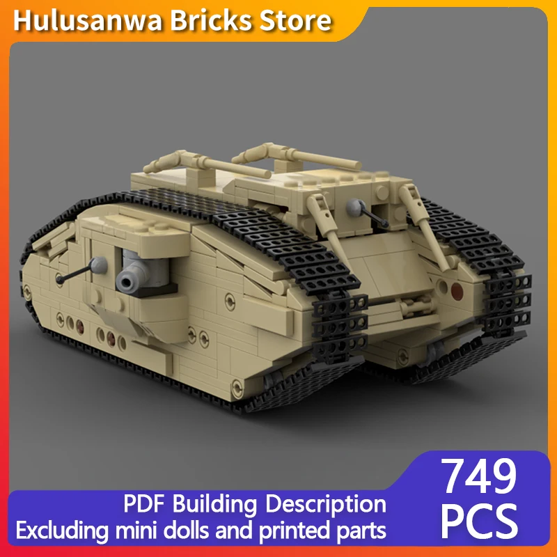 Minifig Skala Mk WW2 Militärische Panzer Modell MOC Gebäude Ziegel Krieg Ausrüstung Modulare Technologie Geschenke Montieren Kinder Spielzeug Anzug