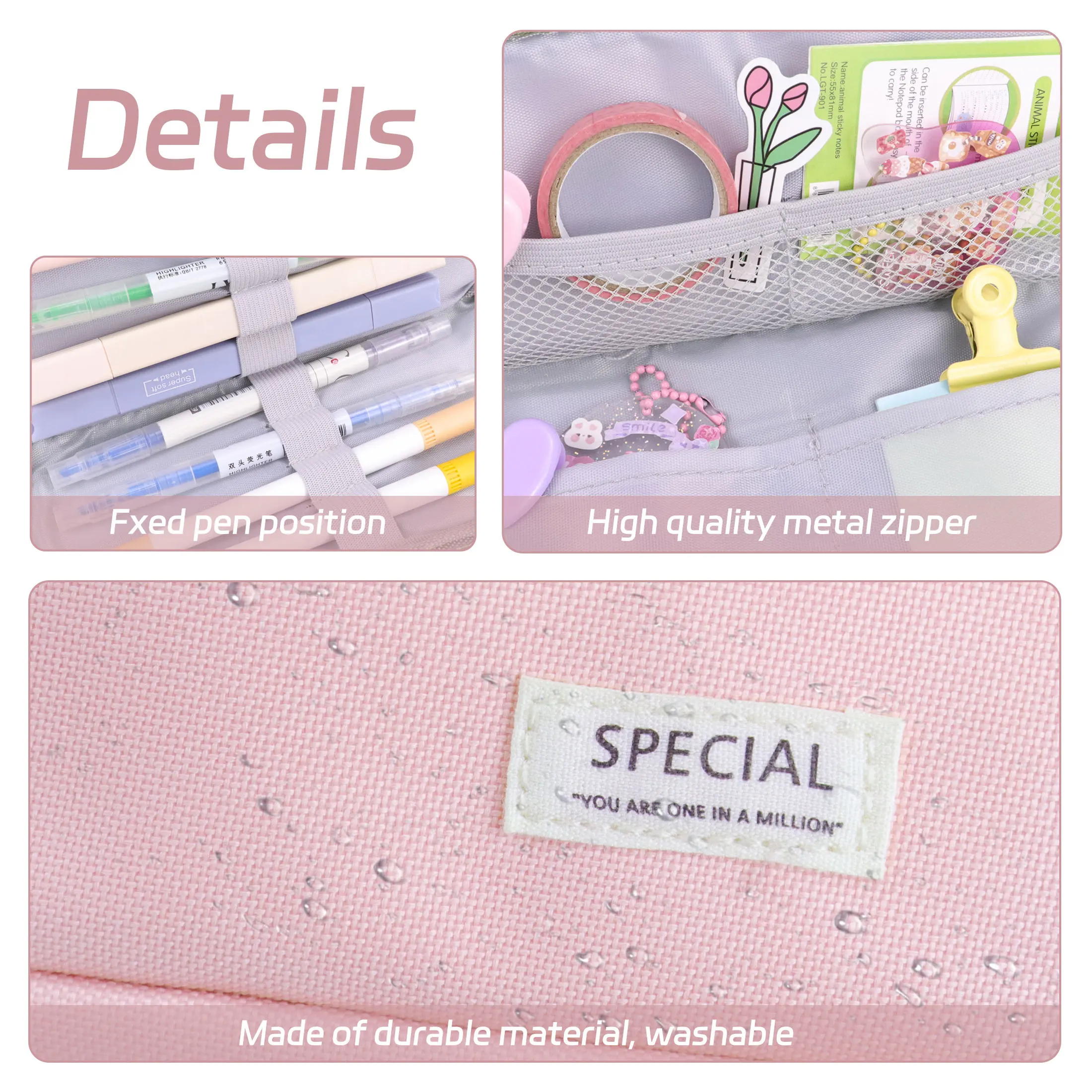 Imagem -03 - Kawaii Three Layer Pencil Case Bolsa de Grande Capacidade para Meninas e Meninos Papelaria de Volta às Aulas Material Escolar