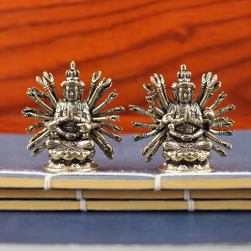 تمثال نحاسي لبوذا كوندي، تمثال مذبح قوانيين مصنوع يدويًا لتزيين معبد المنزل، هدية بوذية #5