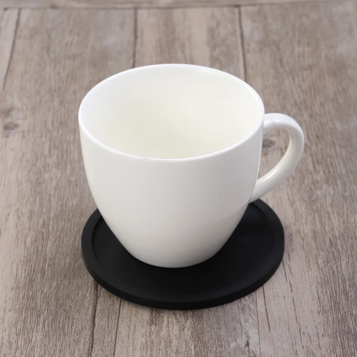 

5pcs -Slip Coaster Slip Round Coaster Black Waterproof Cup Mat Heat Insulation Dining Silicone Cup Mat Table