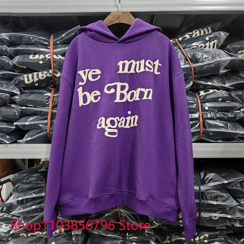 Autumn Winter CPFM Fleece Hoodie Letter Foam Print Loose Male Female Leisure Commuting Hooded Sweatshirts