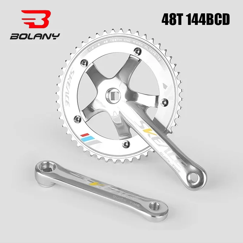 

SKEVCE 165mm Road Bike Crankset: 144BCD 48T Alloy, Square Hole Single for Fixed - Gear & Track Bikes