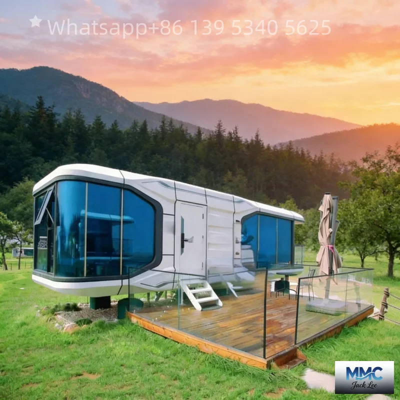 Cabina prefabricada modular segura para cápsulas de Apple, venta directa a bajo precio, cabina expandible con contenedor plegable