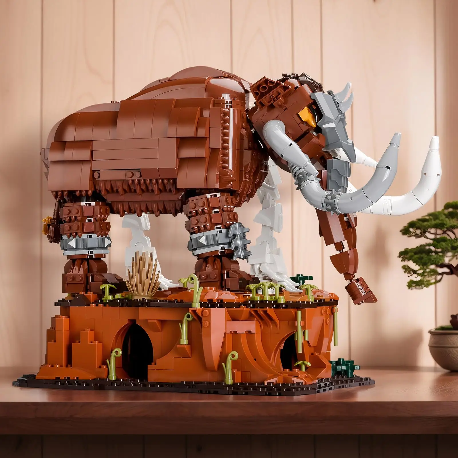 1310 قطعة مجموعات بناء الفيل نماذج الحيوانات مع قاعدة الموئل بنة مجموعات الاطفال التعليمية الجذعية ألعاب إبداعية الأولاد هدية #4