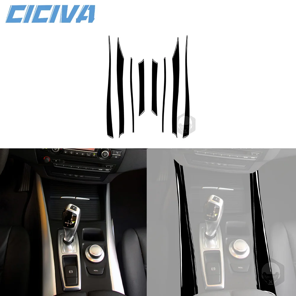 

For BMW X5 E70 2007 2008 2009 Piano Black Gear Shift transmission Panel Trim strip Car inside Decoration Accessories Sticker