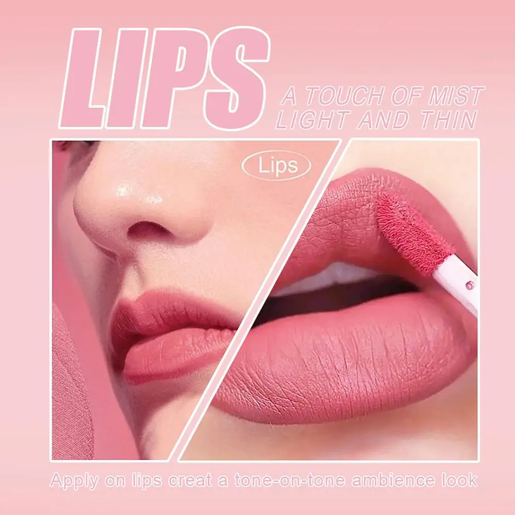 3 teile/satz Nude Lip Gloss Matte Samt Lippenstift Wasserdicht langlebig Flüssigen Lippenstift Frauen Feucht Lip Tint Nicht-Stick
