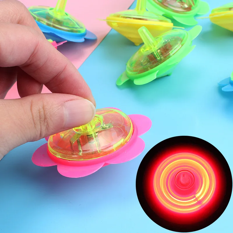 10Pc Mini Luminous Flashing Gyroscope Spinning Top Toy for Kids Birthday Party Favors Goodie Bag Pinata Filler Kindergarten Gift