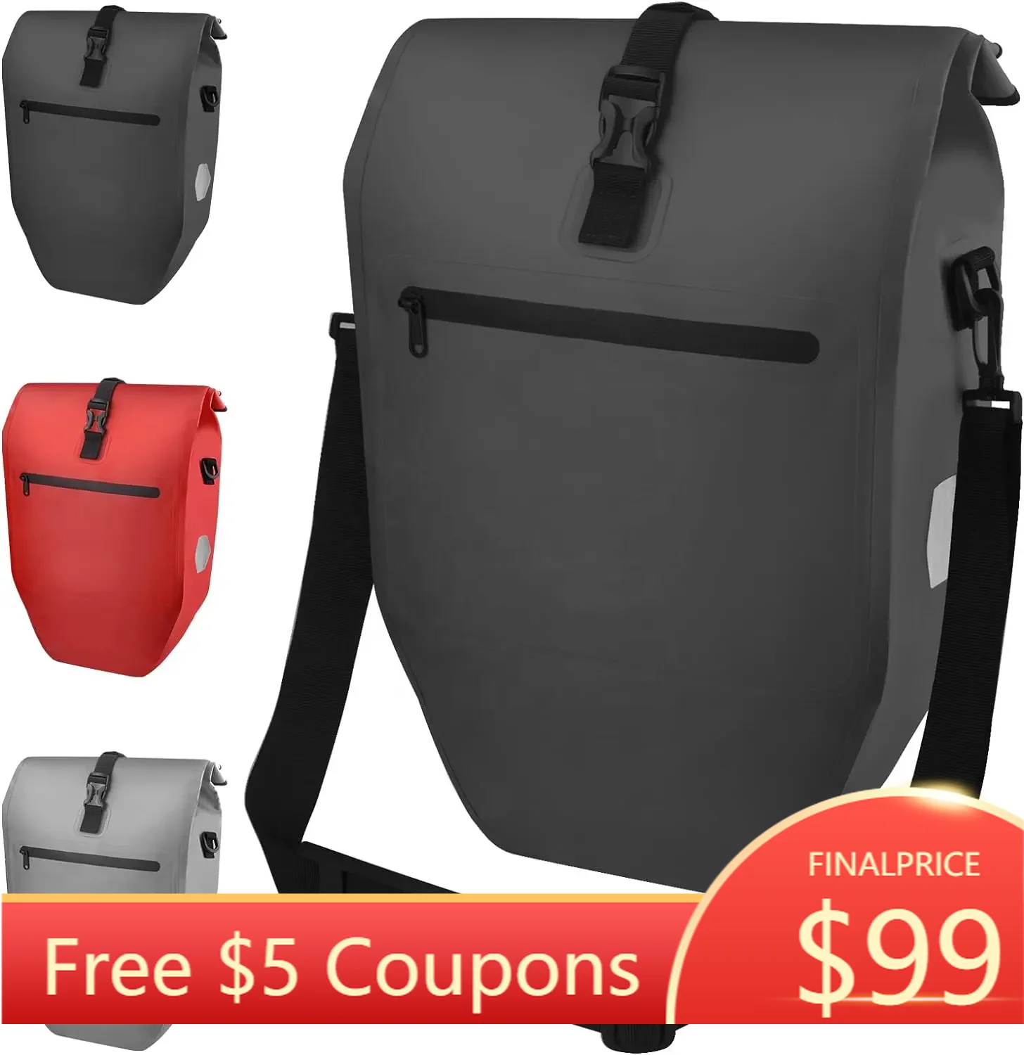 

Waterproof Tarpaulin Cycling Saddle Bag Bike Pannier Bag Accessory for E-Bike & Traditional Riding