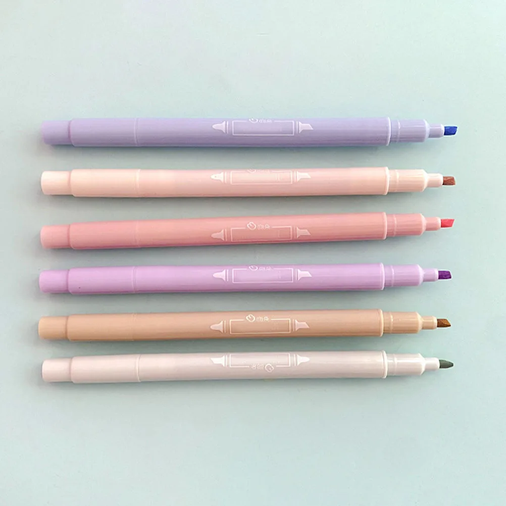 

12Pcs Highlighter Pens Portable Convenient Quick Drying Markers for School Office Student Supplies Multi Function Household Art