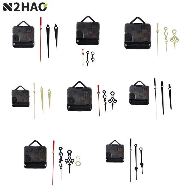 Horloge murale silencieuse, 1 ensemble, mouvement d'aiguille à Quartz, mains noires et rouges, pièce de rechange, Kit de réparation, ensemble d'outils, mécanisme d'horloge