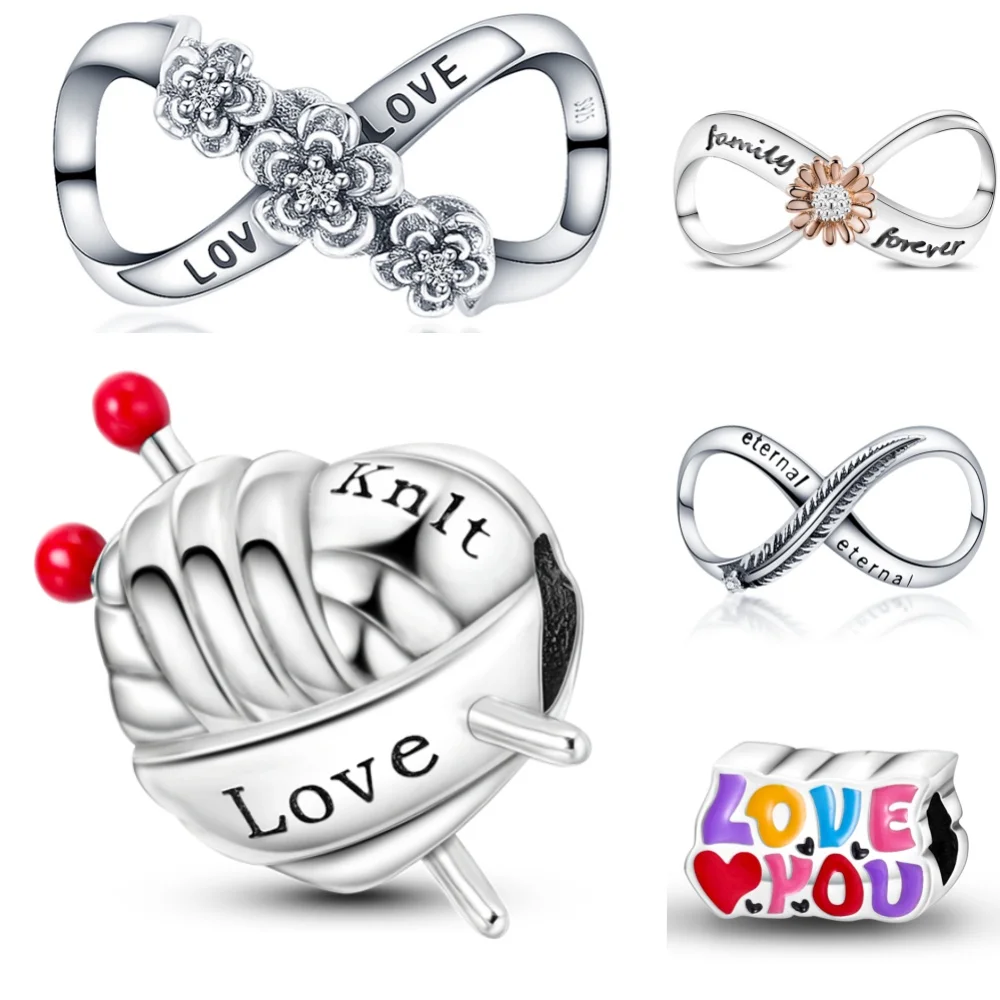 Hot Sale 925 Sterling Silver Infinite Symbols And Love Series Charms Beads Fit Original Any Bracelets S925 DIY Jewelry Gifts