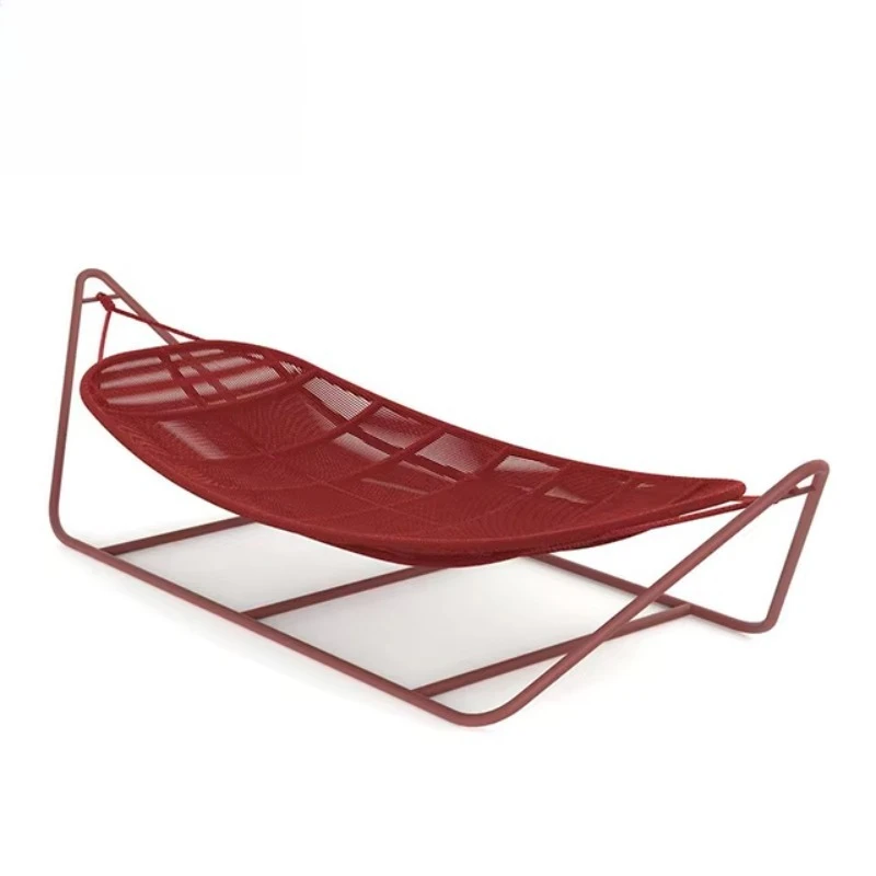 Outdoor Garden Pool Terrace and Balcony Rocking Chair Hammock - Brushed Aluminum and Cord Braided
