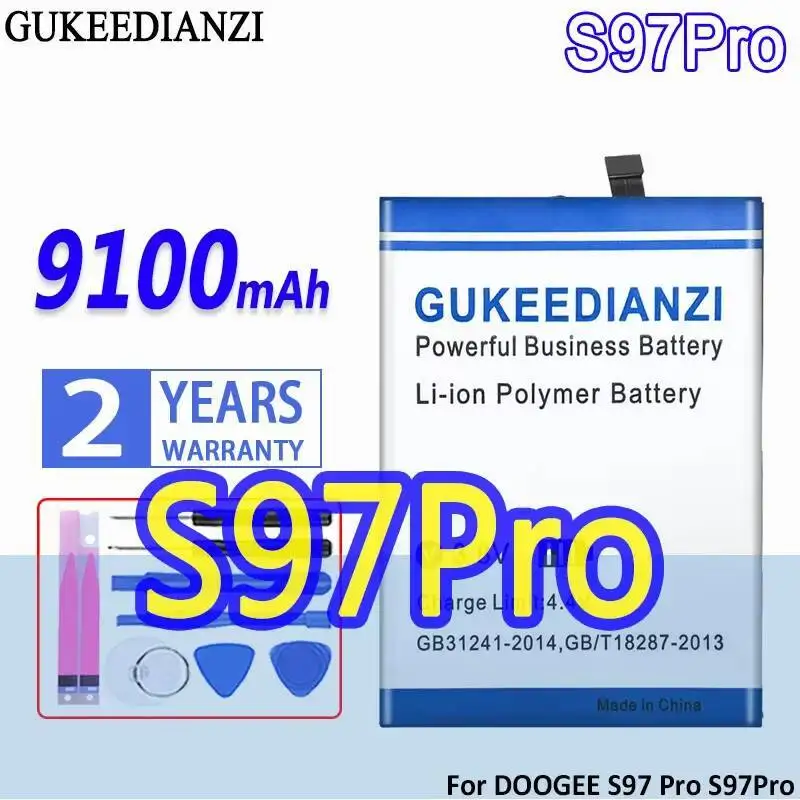 

Аккумулятор мобильного телефона емкостью 9100 мАч для Doogee S97 Pro BAT21ZN1318500, долговечная работа