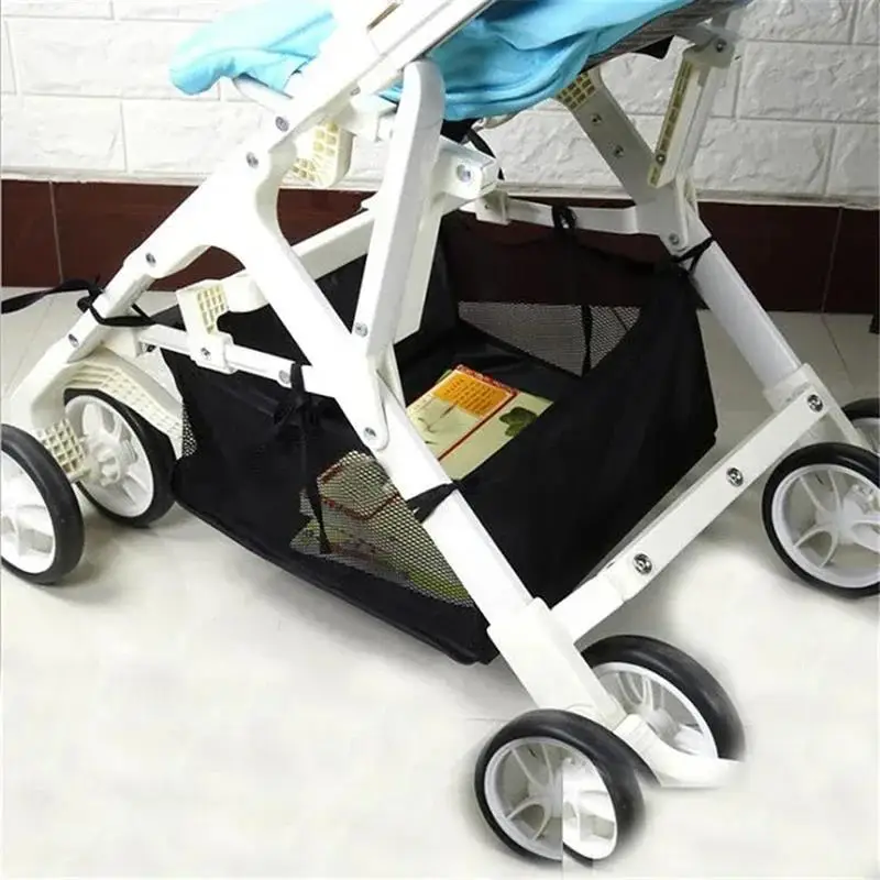 1Pc Portable Stroller Bottom Basket Storage Bag Baby Stroller Storage Basket Universal Shopping Bottom Basket Accessories