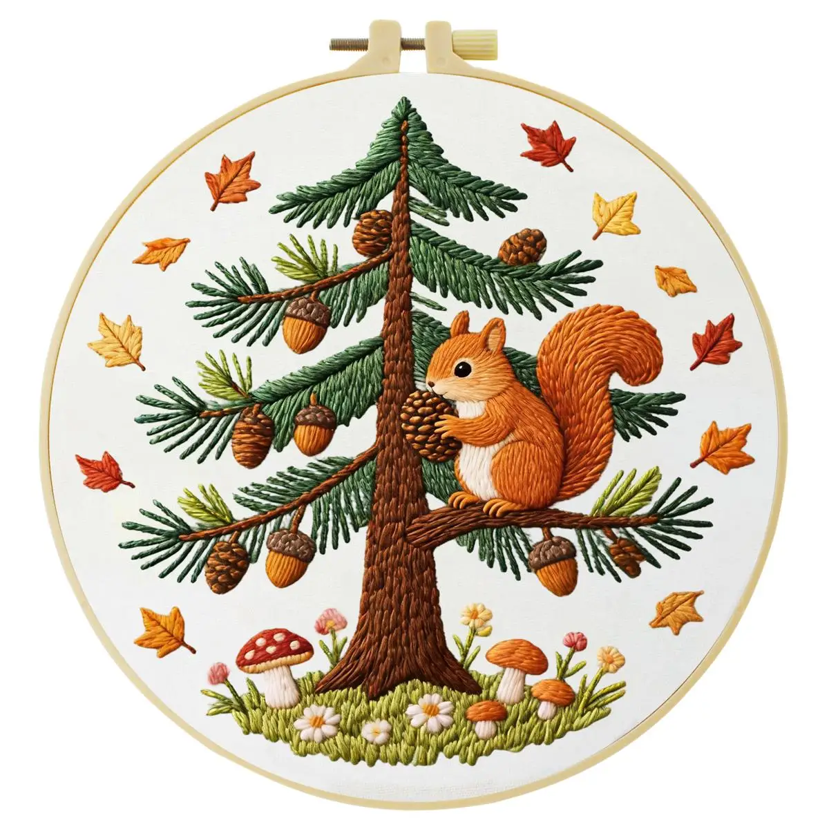 1 Stück 20X20CM/15X15CM 7,87/6,3 Zoll Eichhörnchen-Stickerei-Starter-Kit DIY-Kit DIY-Stickerei-Set Handarbeiten Malerei – Detail 3