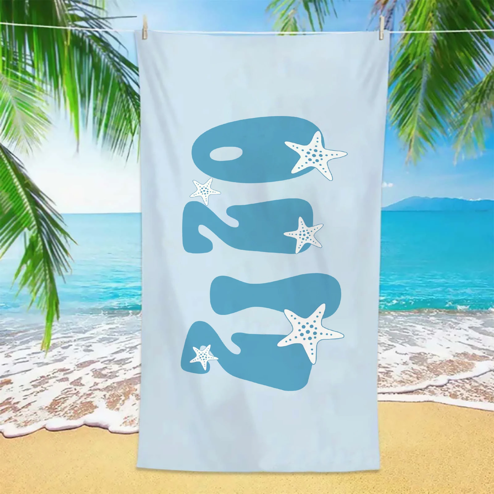 Fashion Custom Name Beach Towels Microfiber Towels Absorbent Quick-Drying Personalized Swim Towels Gift For Birthday Halloween