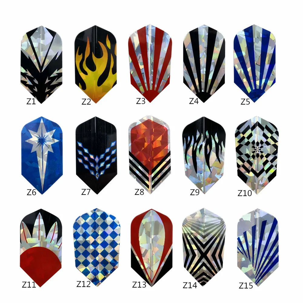 15pcs Dart Flights PET Dart Tail Fin Beautiful Reflective Leaf 0.6g Durable Aluminum Foil Dart Accessories