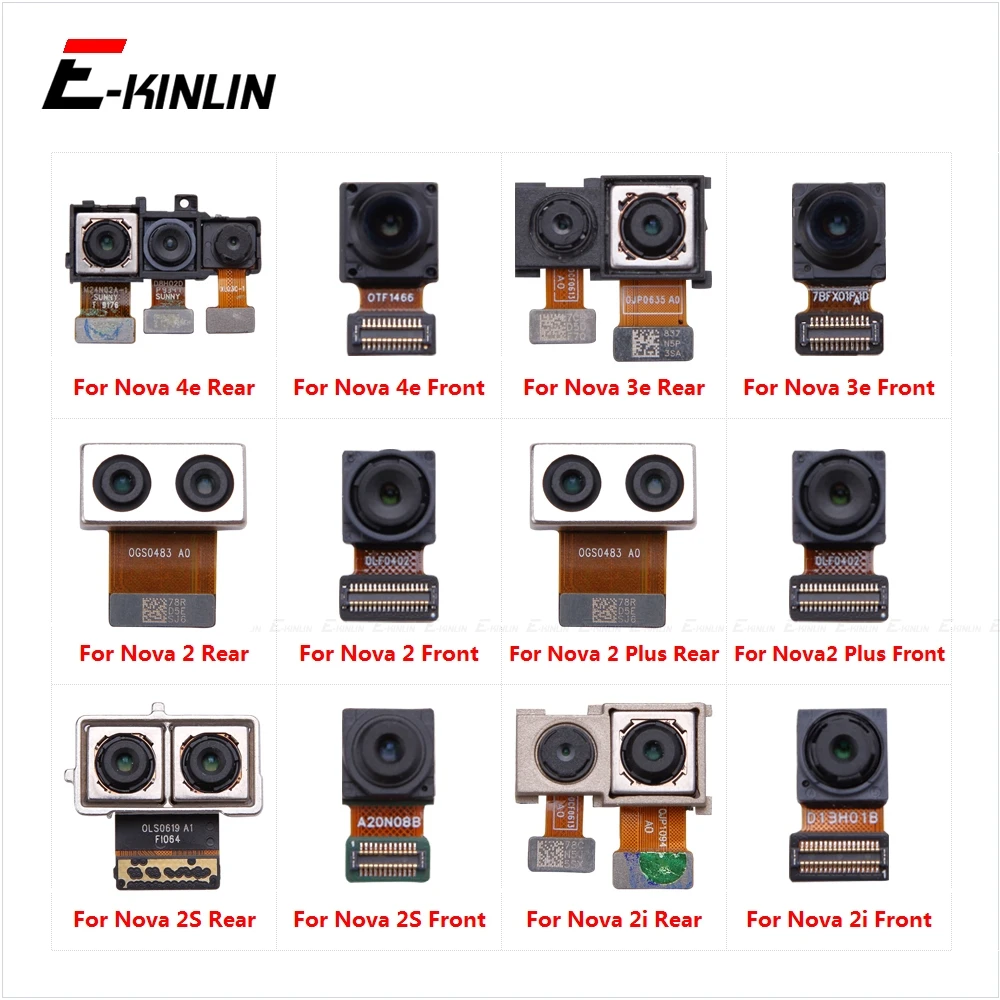 Rear & Front Facing Selfie Big Small Back Main Camera Module Ribbon Flex Cable Repair Parts For HuaWei Nova 4e 3e 2S 2i 2 Plus