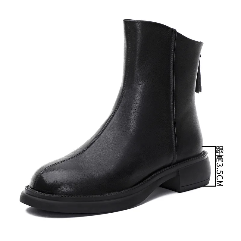 Brand New Women Boots Autumn Winter Ankle Boots Woman Fashion British Retro Women Short Boots Rear Zipper Leather Boots Ladies