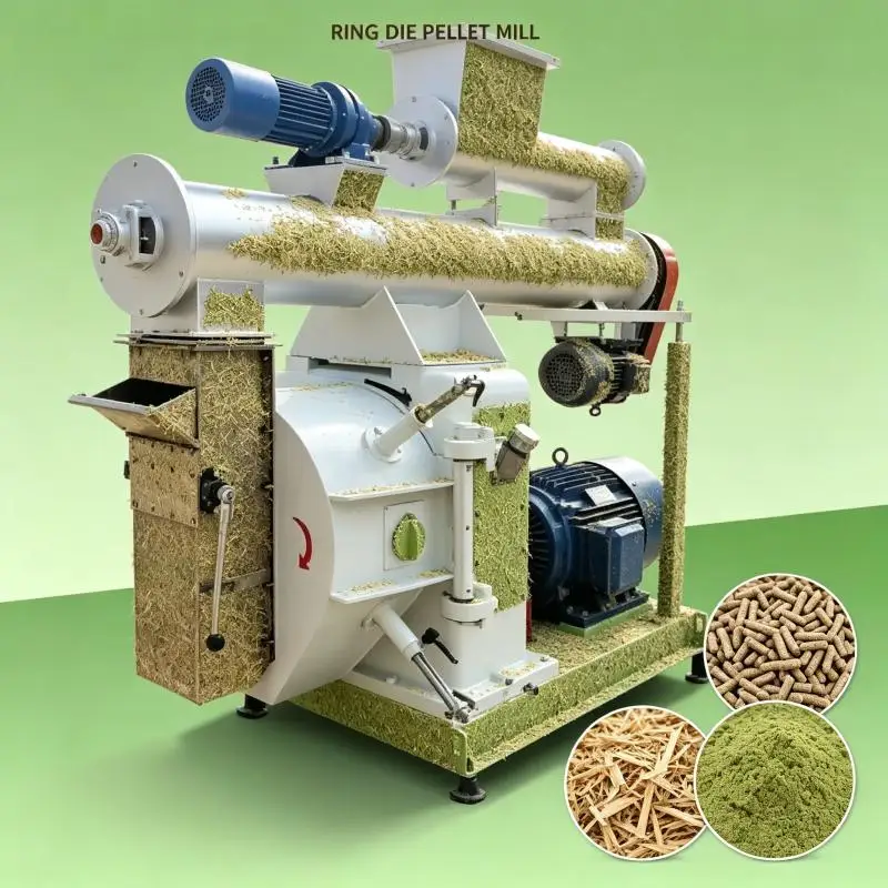 Commercial Ring Die Pellet Machine High Efficiency Biomass Pellet Mill Wood Sawdust Straw Feed Production