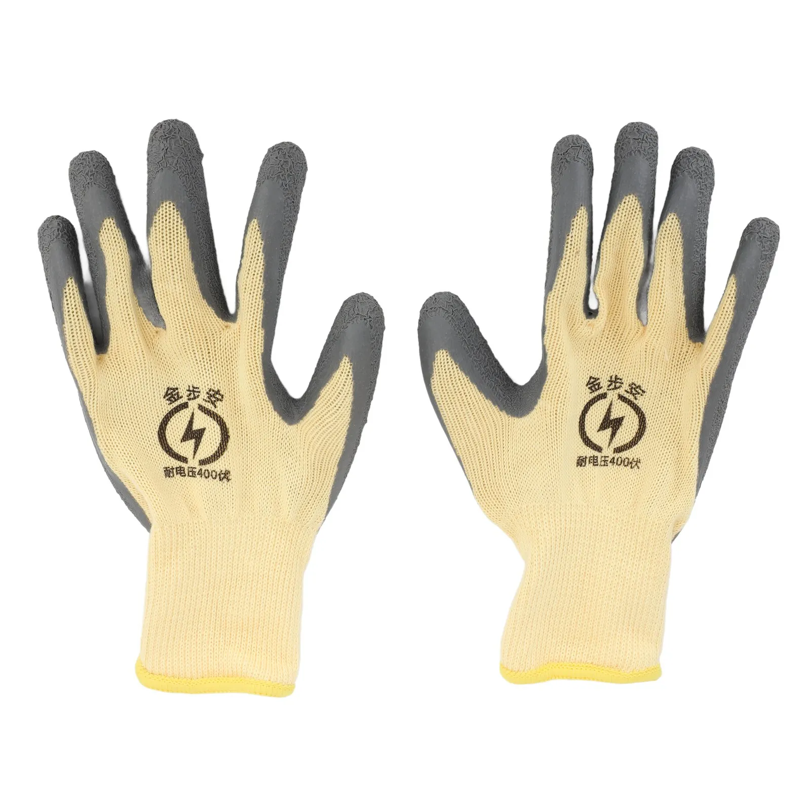 

400 В резиновые изоляционные перчатки, защита от электричества, защита для рук, электрик, нейлоновая ткань, нескользящие износостойкие варежки