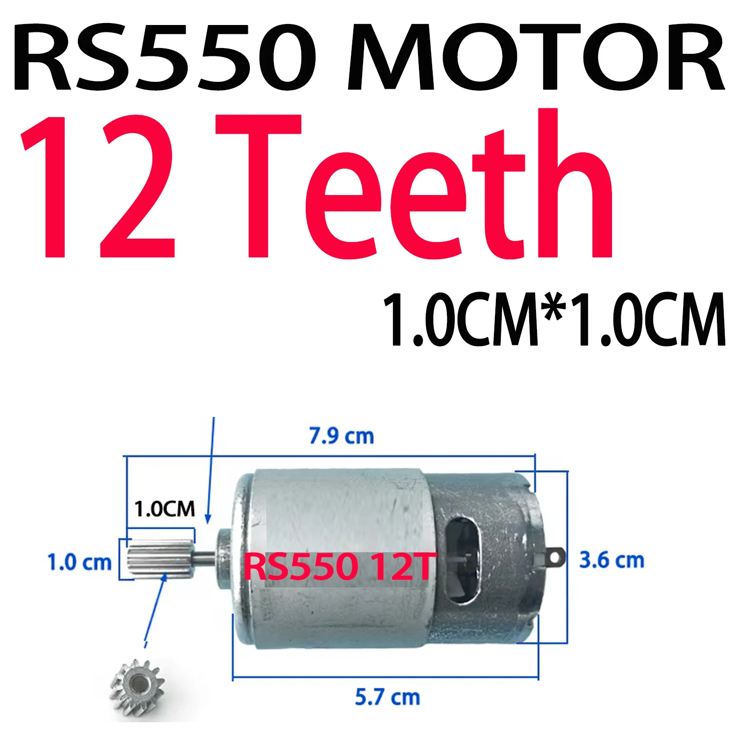 

12-teeth RS550 children's electric ride on toy car high-speed drive motor engine upgrade replacement parts accessories 6V12V24V