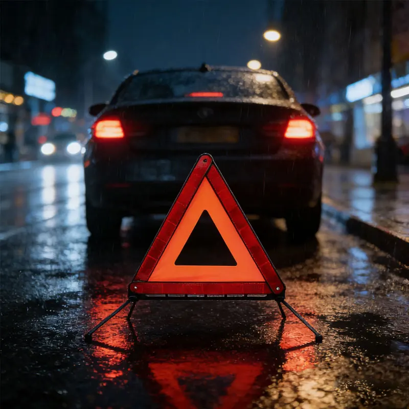 

Reflective Triple Triangle Car Warning Sign Roadside Hazard Sign Emergency Breakdown Board Foldable Car Roadside Emergency Kit