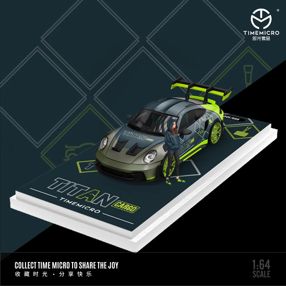 TimeMicro 1:64 992 GT3 RS-TITAN نموذج سبيكة طلاء الموضوع * متوفر