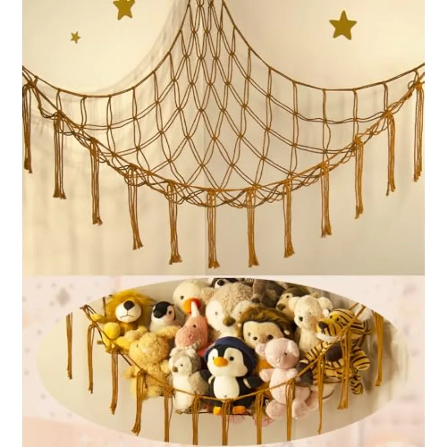 Stuffed Animal Hammock-Large Stuffed Animal Net For Toys Corner-Hanging Stuff Animal Toy Storage Organizer For Plush Plushie Di