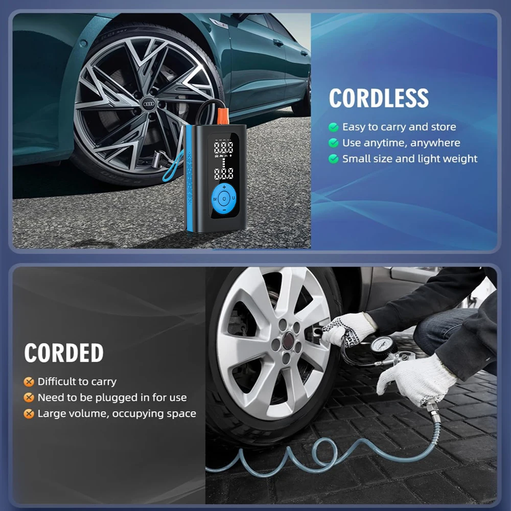 SXLL  Mini Cordless Auto Parts Tire Inflator Portable Air Compressor Car Tire Inflator Car Air Pump