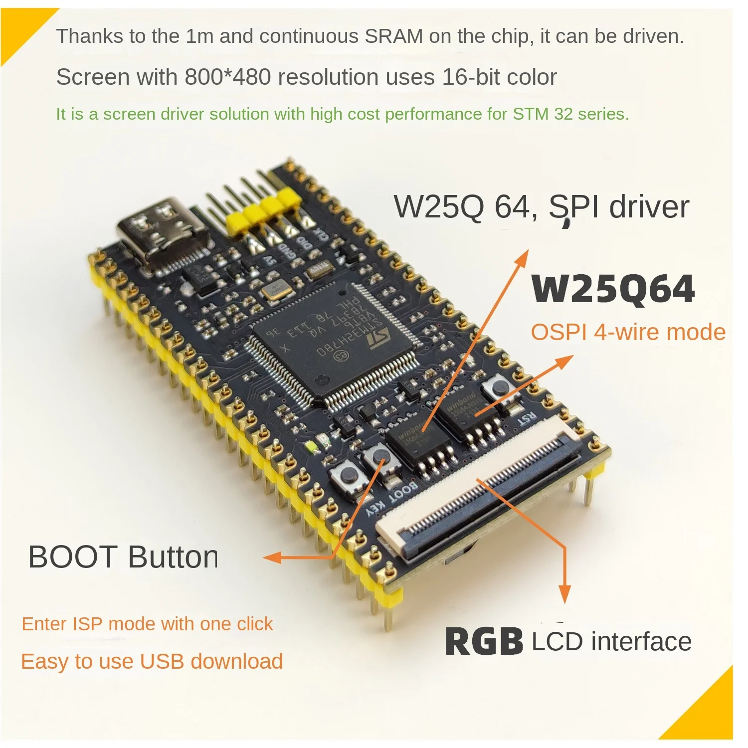 STM32H7B0 development board core  VBT6 replaces STM32H750/743