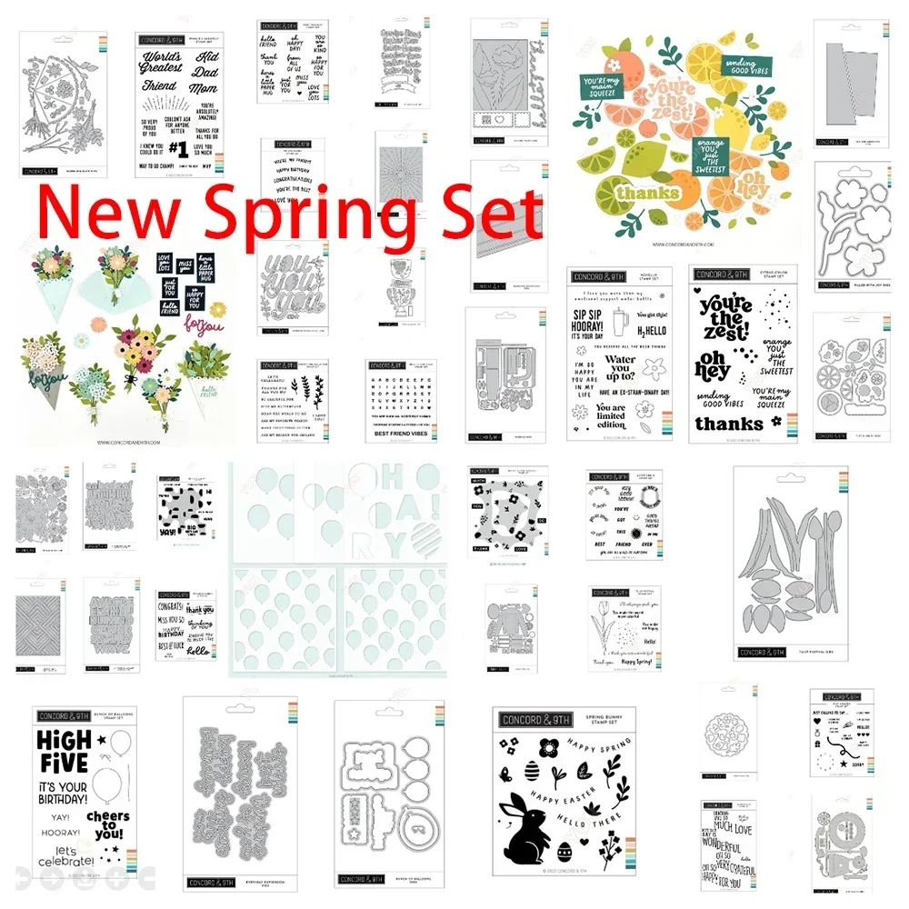 

New Arrival 9th English Words Stamps and Metal Cutting Dies Set for DIY Craft Making Greeting Card Scrapbooking Decoration Molds