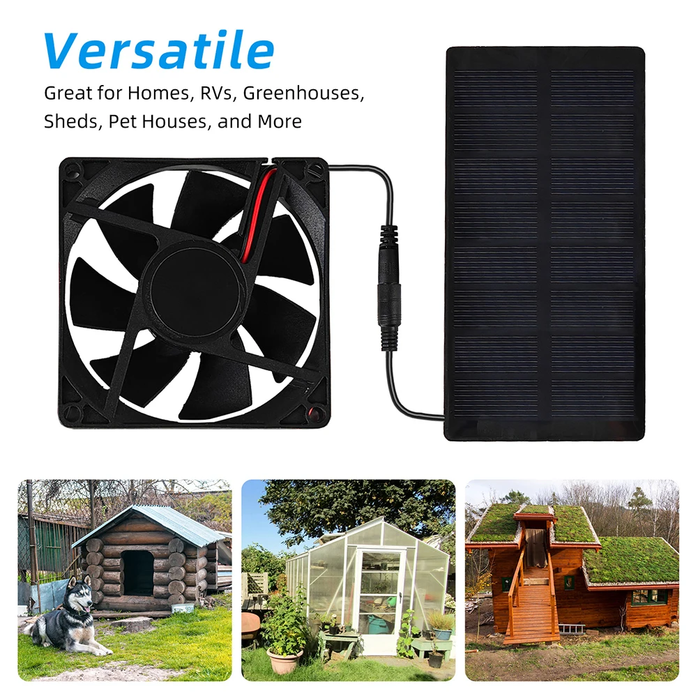 Small Solar Fan 10W 5v Solar Panel Fan Kit IP65 Waterproof Fan With Solar Panel Exhaust Fan And Cooling Fan For Outdoor Camping