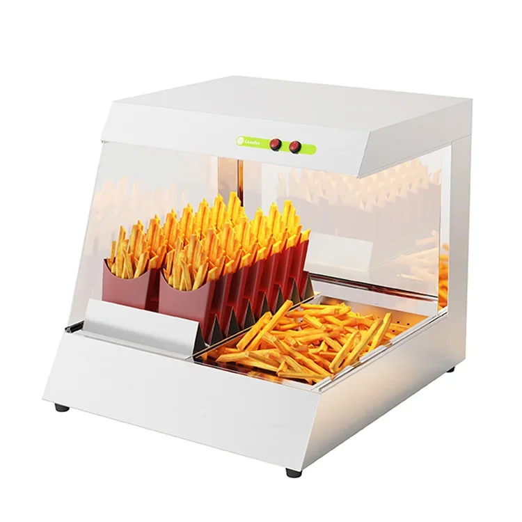 

Lonnice Electric French Fries Display Warmer Chips Workstation/french fries showcase snack Warmer for fast food restaurant