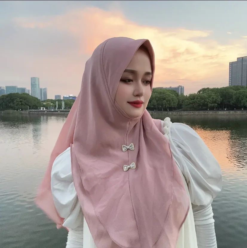 2025 muçulmano Islam Sweet Girls pronto feminino chiffon Hijab