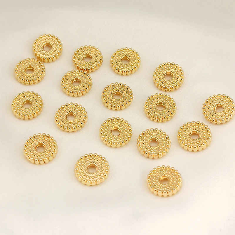 20 Pieces  Copper Clad 14K Gold  Gear Shaped Spacer Loose Bead  DIY Made Jewelry Discovery Necklace Bracelet Beading Accessories