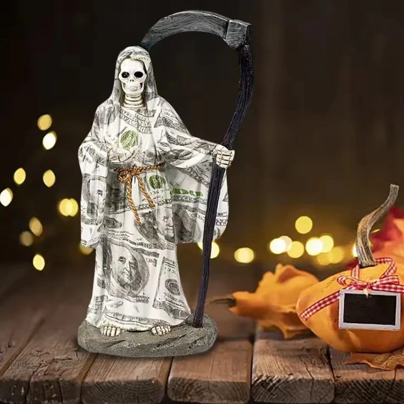 New European Reaper Death Resin Craft Garden Desktop Decoration Ornament Death Decoration Sculpture Drummer Ornaments Supplies