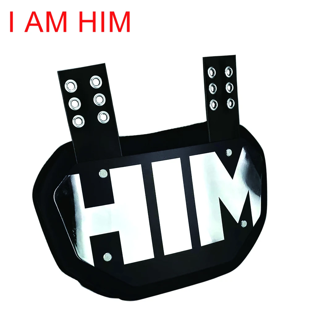 Sales Cheap American Football Back Plates I AM HIM Kids Adults Rugby Back Flap Low Back Pads