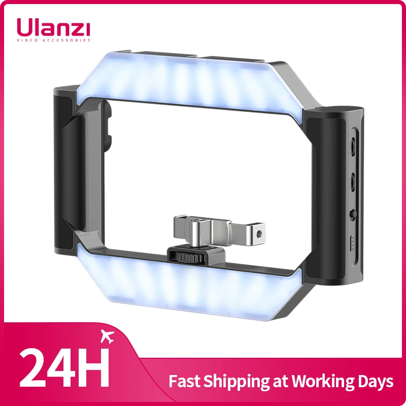 Ulanzi U-Rig Light Wireless Remote Smartphone Video Rig LED Video Light 2 in 1 Ring Light Handheld Light with Bracket for DSLR