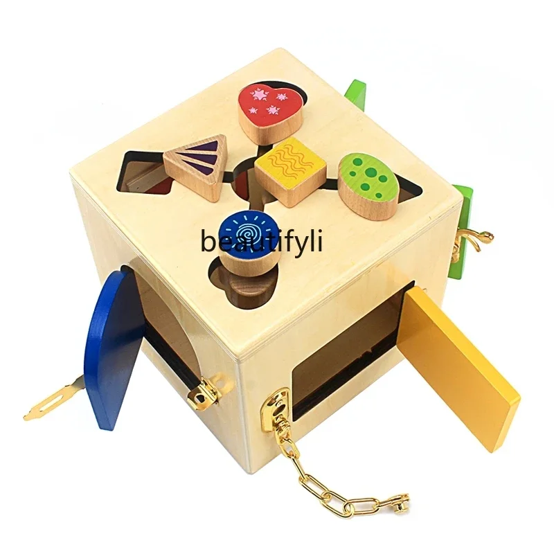 Wooden unlocking box children's early education puzzle unlock toy children's building block