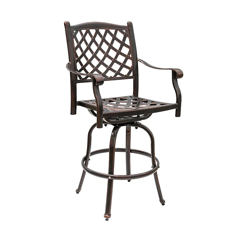 Outdoor Dining Table and Chairs Swivel Chairs Commercial Street Milk Tea Shop Hotel Open-air Cast Aluminum Tables and Chairs