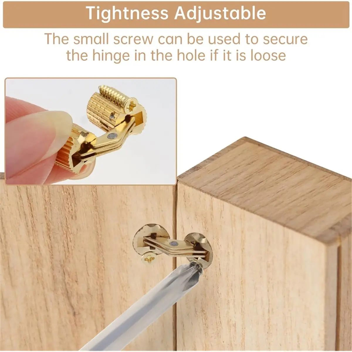 8Pc 8 mm Hidden Brass Hinges with 8 mm Drill Bit,180 Degree Opening Angle for Wooden Box Jewelry Ring Box DIY Hand Craft