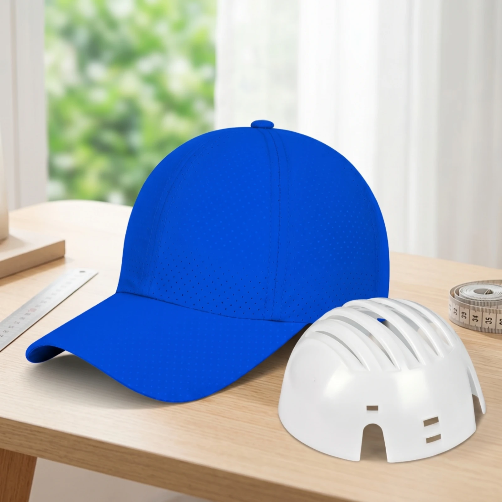 Anti-Collision Cap Breathable Bump Cap with Short Brim Hat Ventilated Safeguarding for Workers, Job Site, Factory