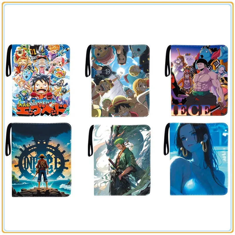 400/900 pièces 4/9 poche Anime une pièce Luffy Zoro cartes livre fermeture éclair PU cuir cartes classeur affichage jeu Collection carte enfants jouet